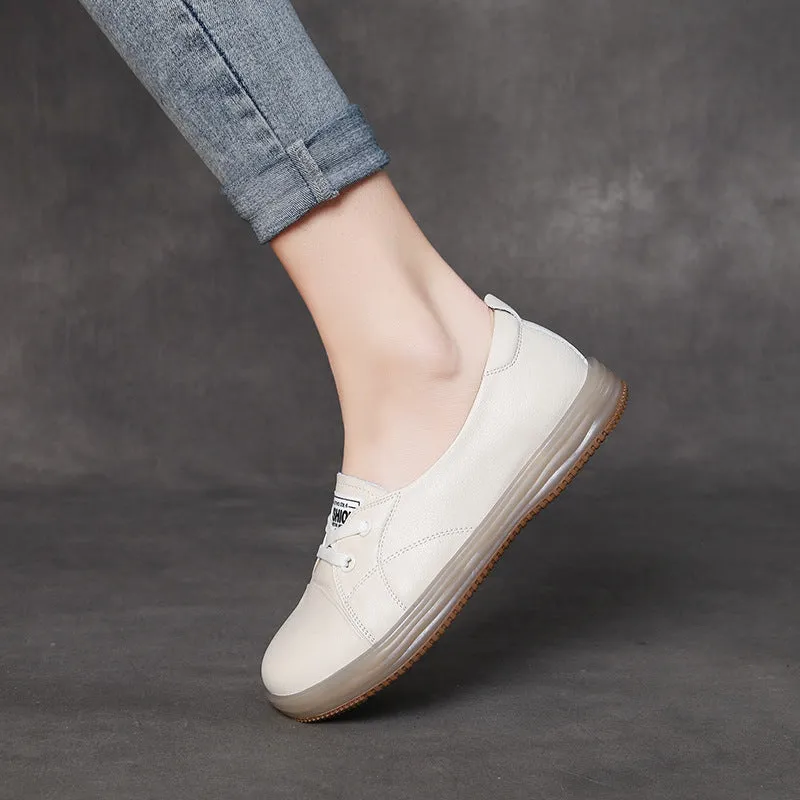 Women Minimalism Leather Soft Flats Shoes