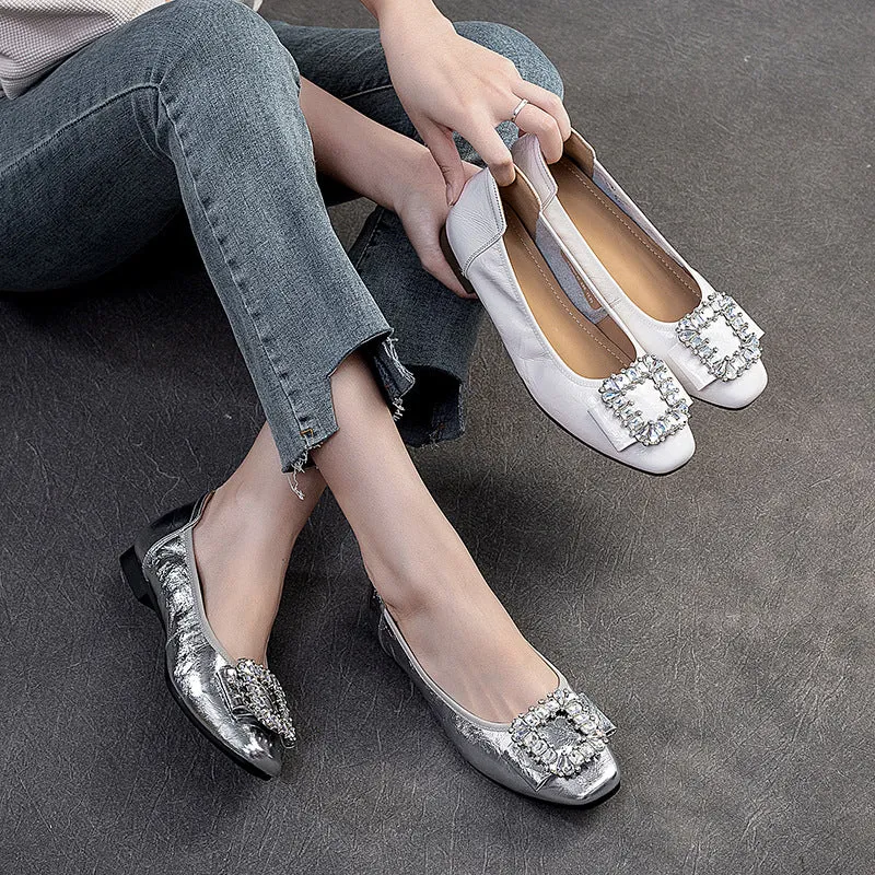 Women Retro Fashion Soft Leather Casual Flats