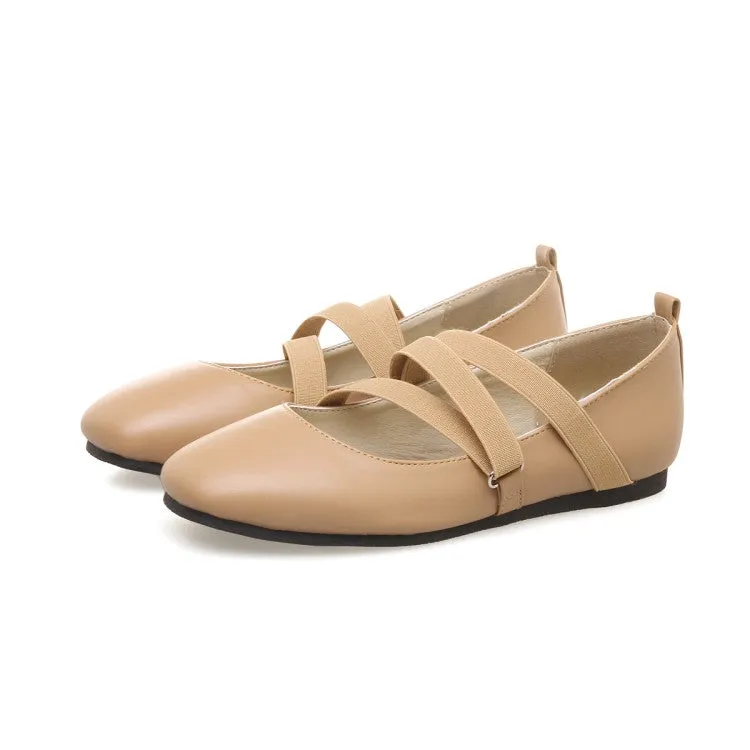 Women's's Solid Color Soft Leather Square Toe Flat Shoes